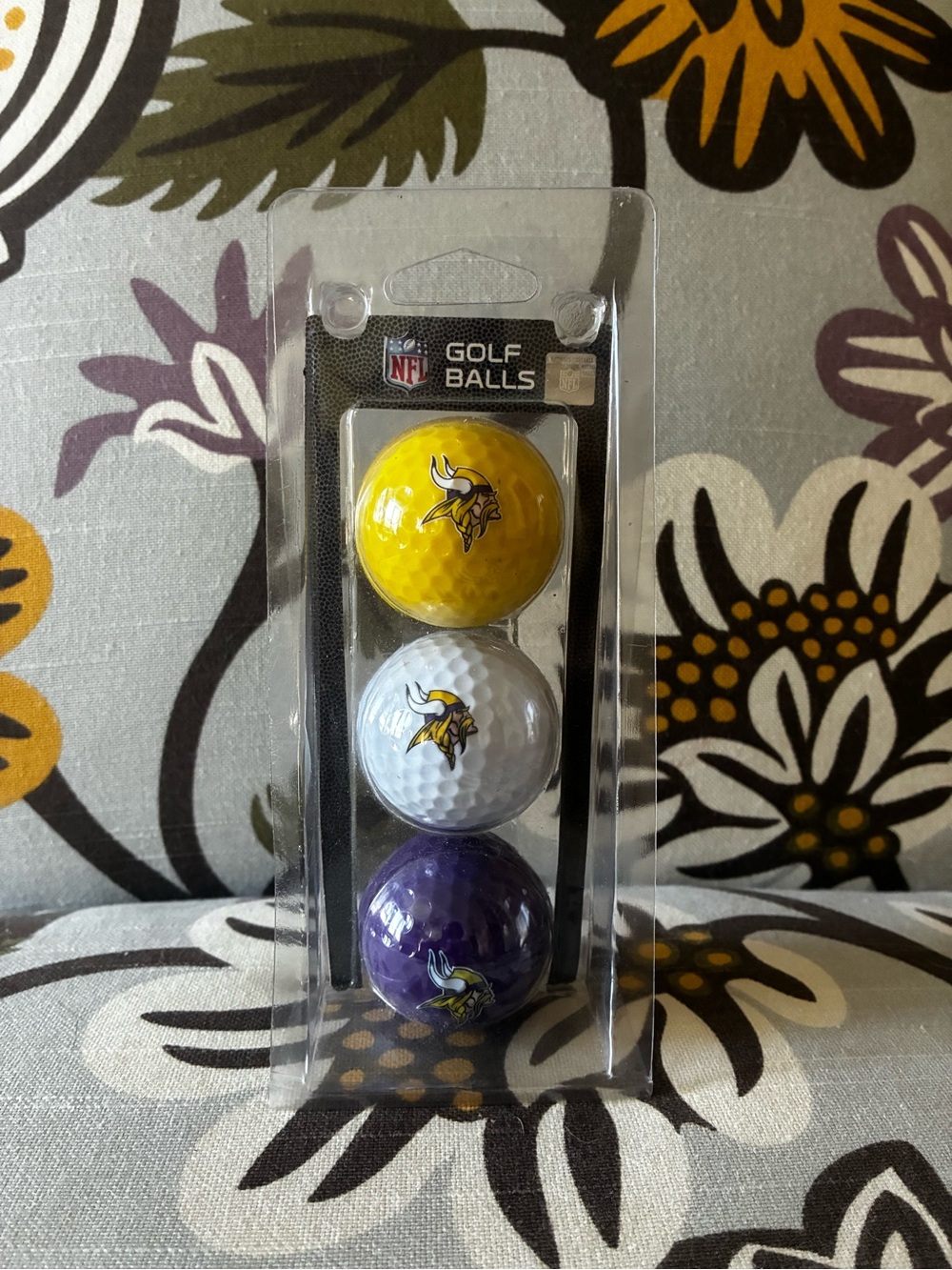 NFL Minnesota Vikings Golf Ball Set in Yellow, White, Purple (3-Pack)